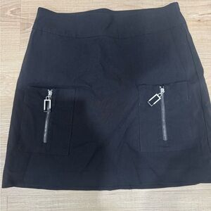 Black Zipper Pocket Skort